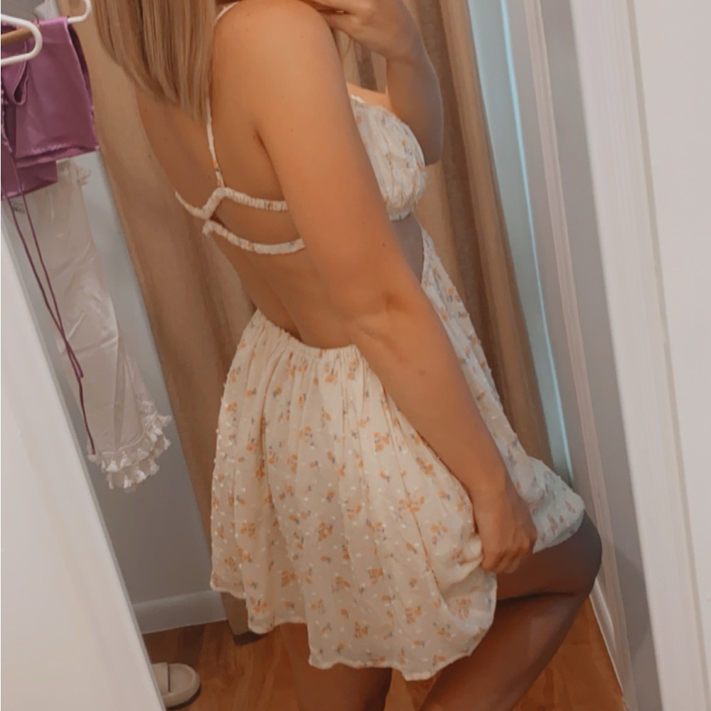 Butter yellow backless sundress